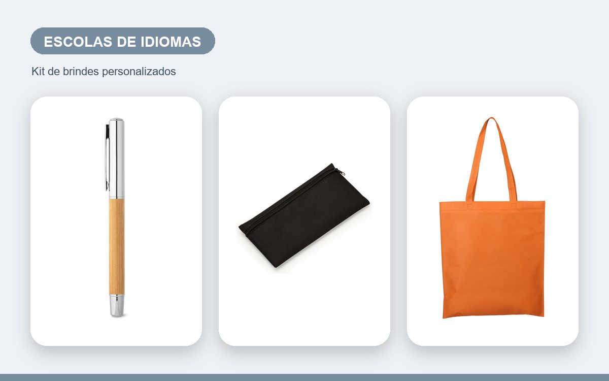 Brindes personalizados com a sua marca — Kit de brindes para escolas de idiomas: como montar o seu