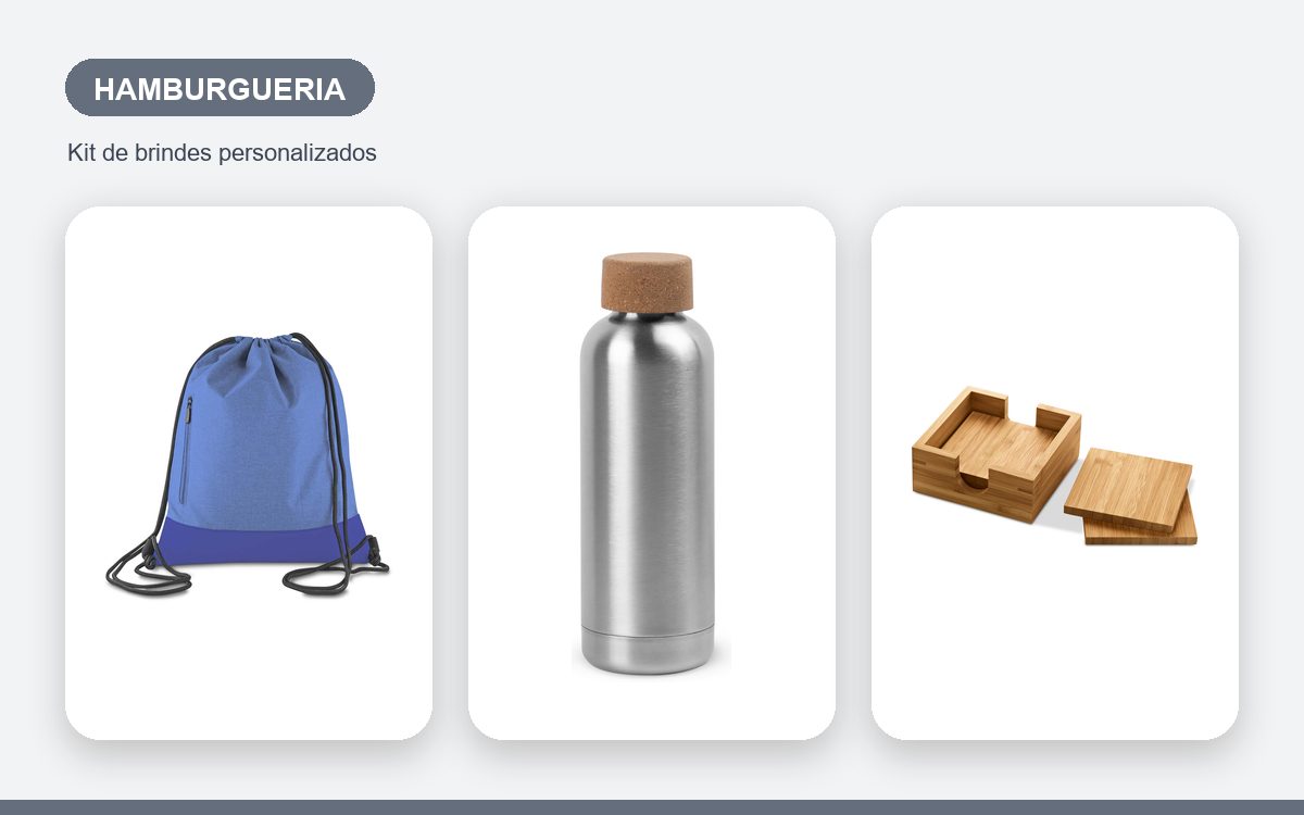 Brindes personalizados com a sua marca — Kit de brindes para hamburgueria: como montar o combo certo