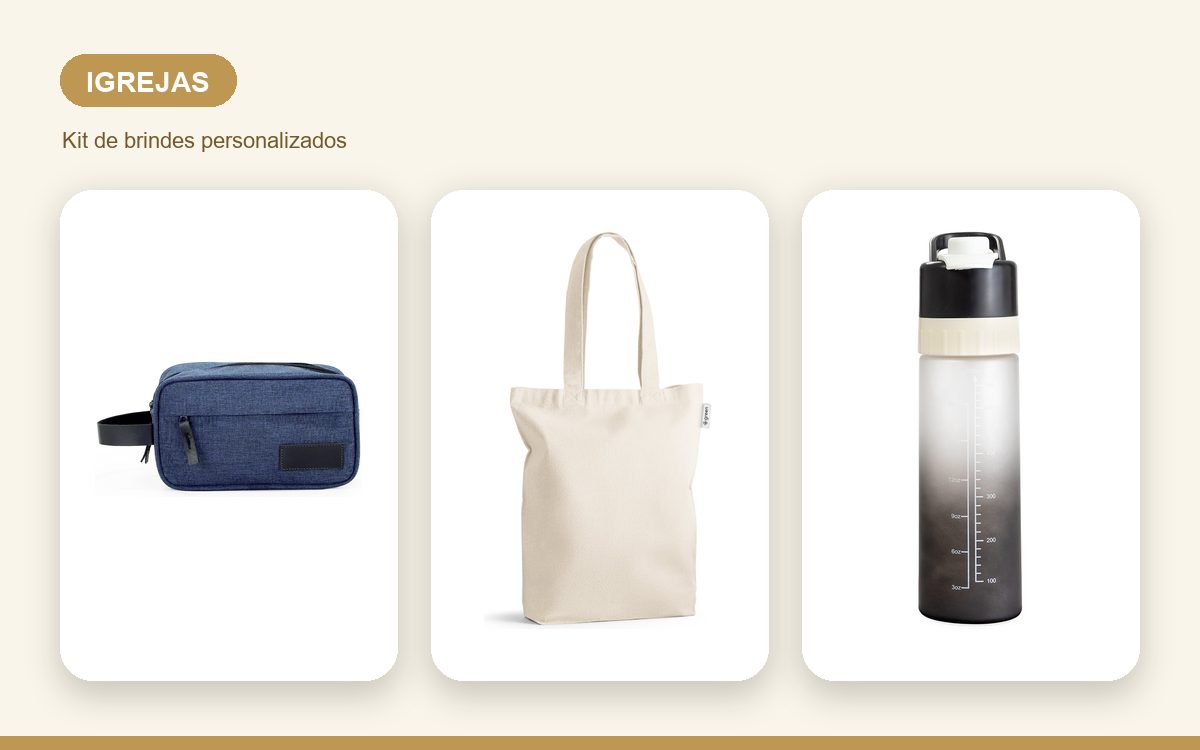 Brindes personalizados com a sua marca — Kit de brindes para igrejas e comunidades: como montar