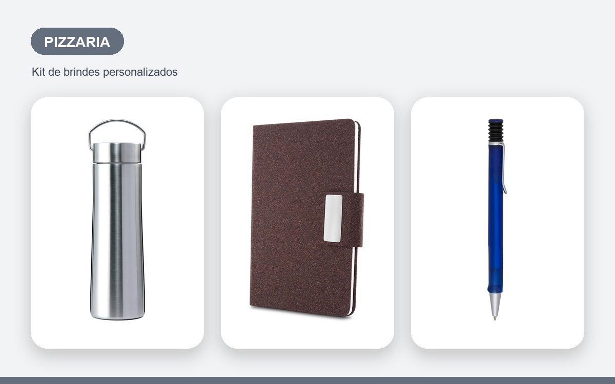 Brindes personalizados com a sua marca — Kit de brindes para pizzaria: como montar e quando entregar