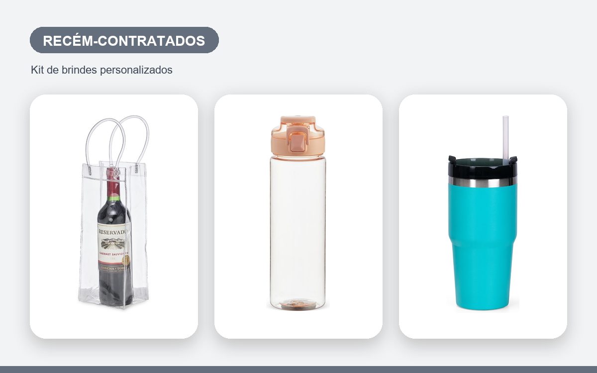 Brindes personalizados com a sua marca — Kit de brindes para recém-contratados: a melhor primeira impressão