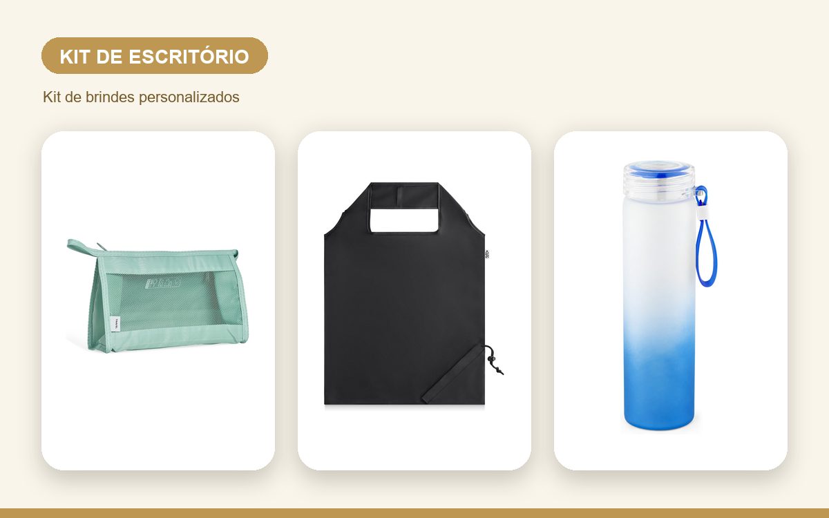 Brindes personalizados com a sua marca — Kit de escritório personalizado: caderno, caneta e muito mais