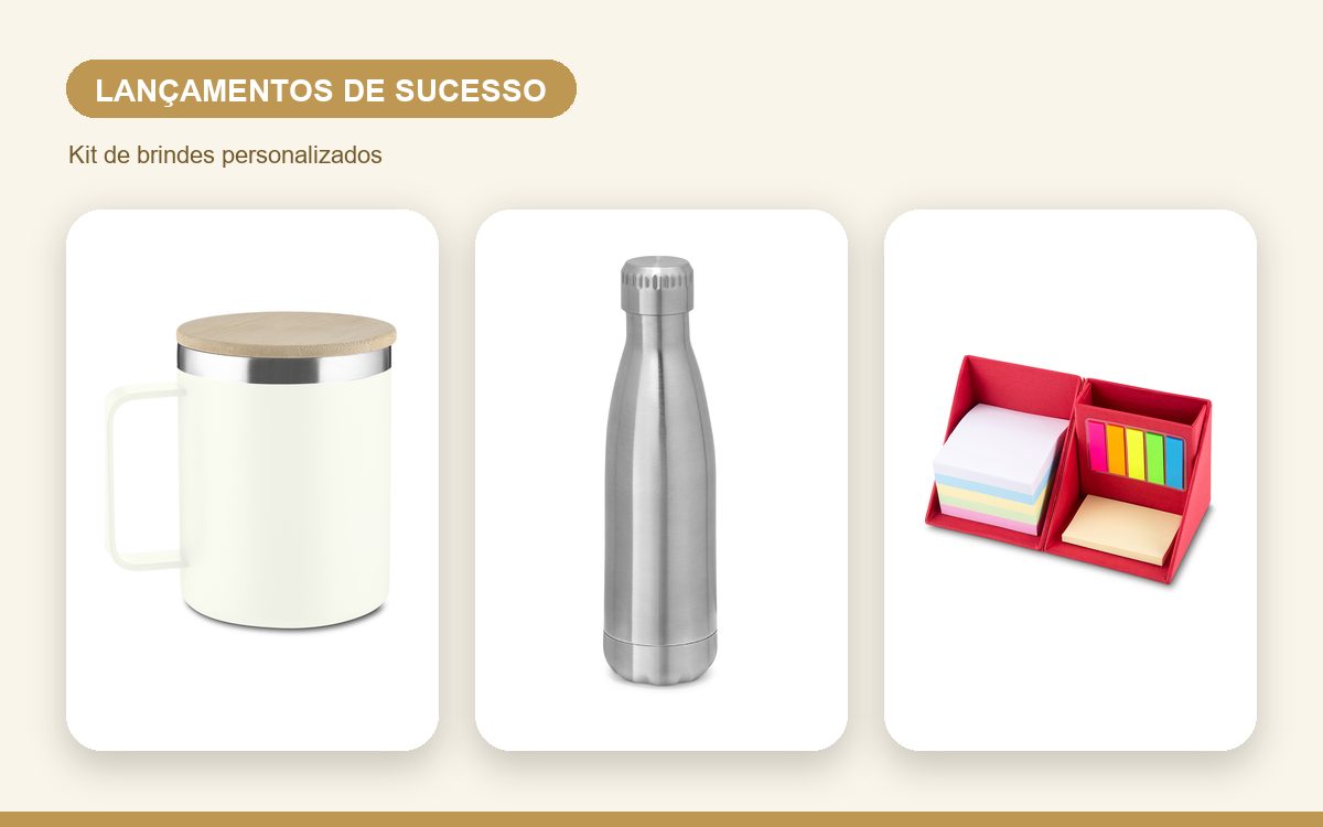 Brindes personalizados com a sua marca — Kit de imprensa personalizado para lançamentos de sucesso