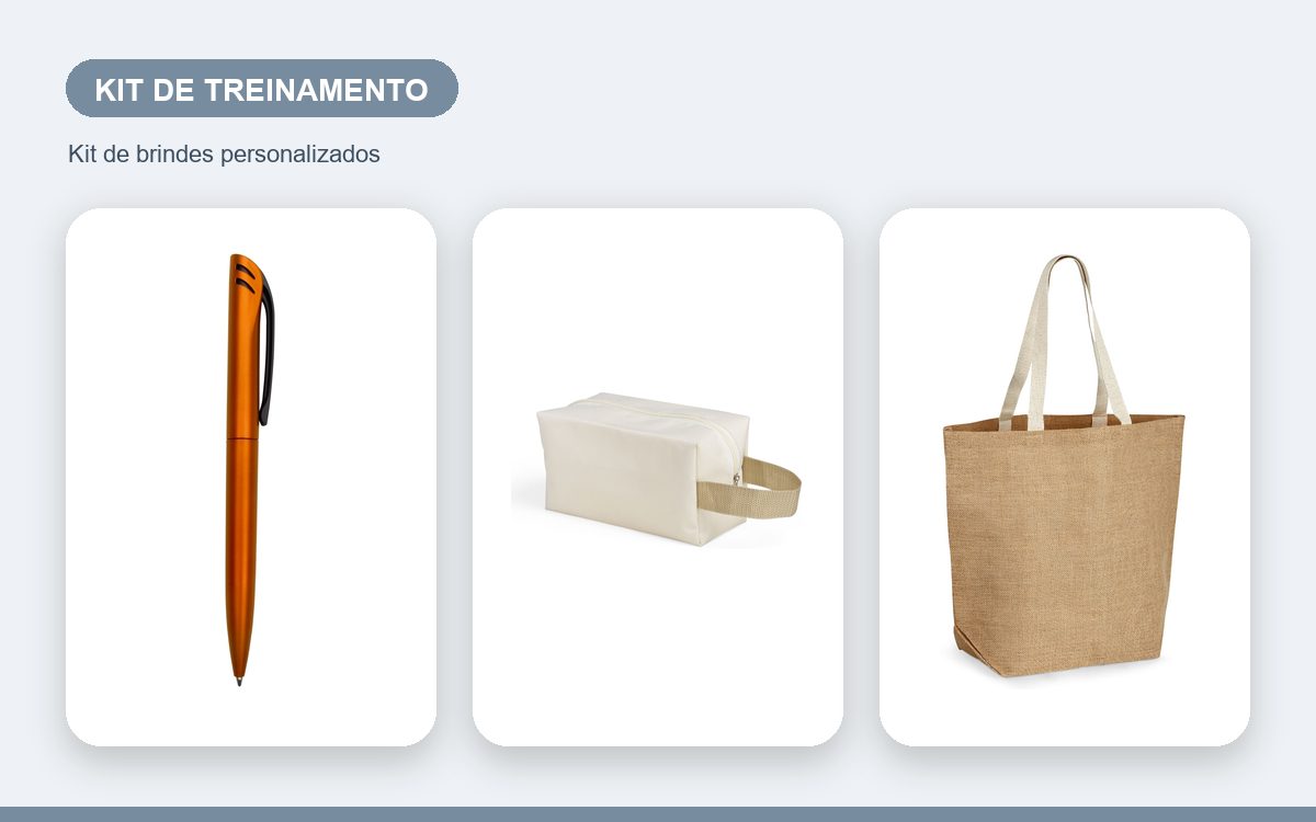 Brindes personalizados com a sua marca — Kit de treinamento personalizado que valoriza seu evento