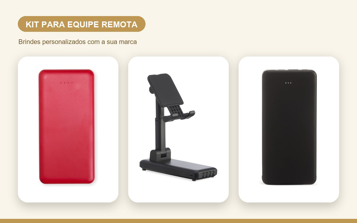 Brindes personalizados com a sua marca — Kit para equipe remota: aproximar quem trabalha à distância