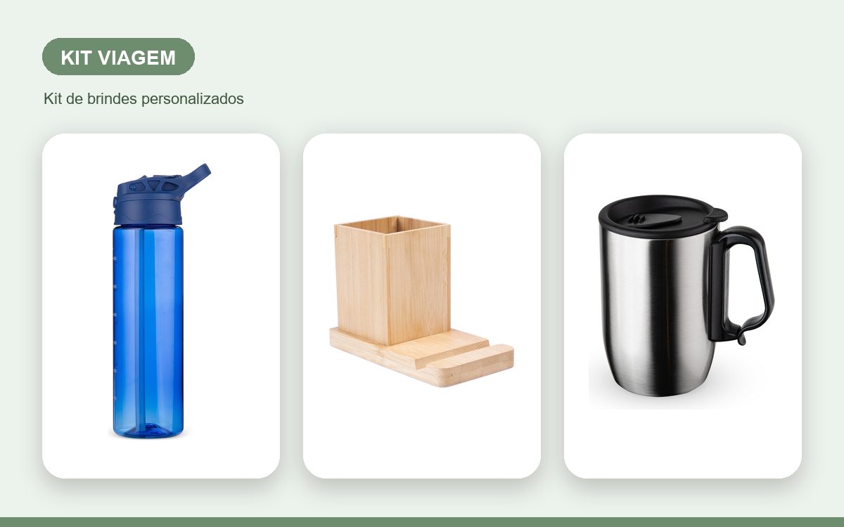 Brindes personalizados com a sua marca — Kit viagem personalizado: brindes que acompanham o cliente