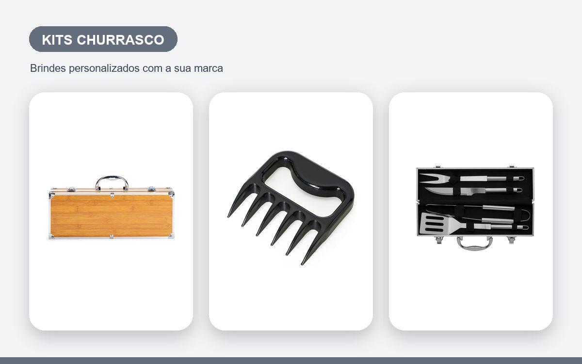 Brindes personalizados com a sua marca — Kits churrasco personalizados para colaboradores e equipes