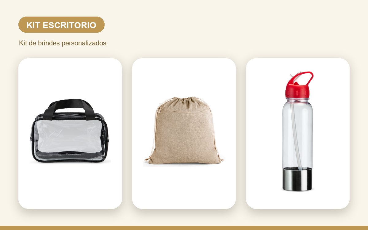 Brindes personalizados com a sua marca — Kits de Escritório Personalizados com Logo da Empresa