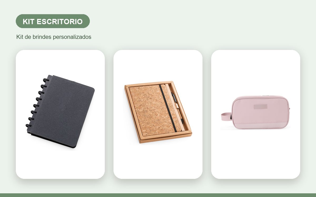 Brindes personalizados com a sua marca — Kits de Escritório Personalizados Ecológicos e Sustentáveis