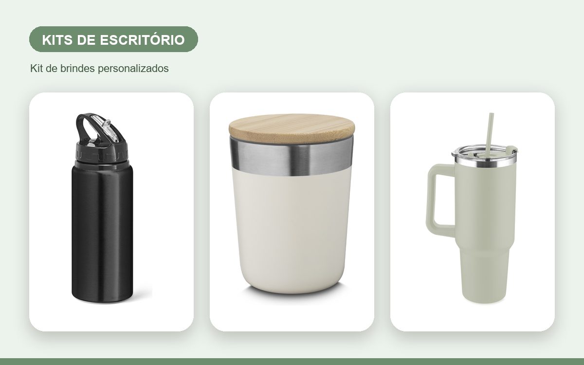 Brindes personalizados com a sua marca — Kits de Escritório Personalizados para Eventos e Feiras