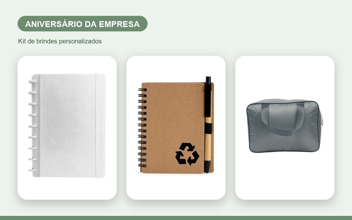 Kit de brindes personalizados — Kits Personalizados para o Aniversário da Empresa: Ideias