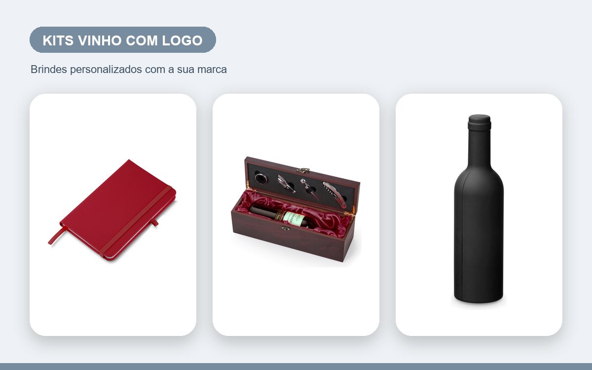 Brindes personalizados com a sua marca — Kits vinho personalizados com logo: técnicas e como pedir