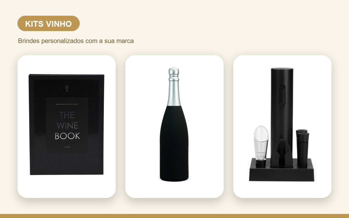 Brindes personalizados com a sua marca — Kits vinho personalizados criativos que chamam atenção