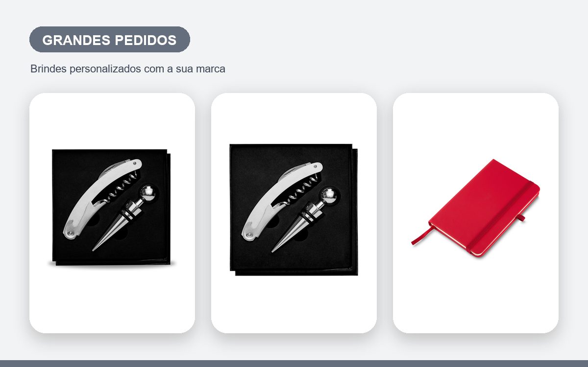 Brindes personalizados com a sua marca — Kits vinho personalizados no atacado para grandes pedidos