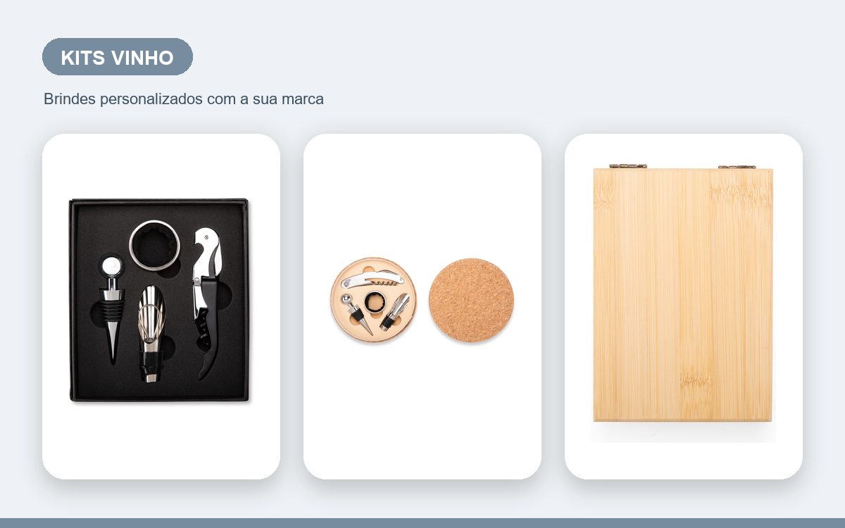 Brindes personalizados com a sua marca — Kits vinho personalizados para colaboradores e equipes