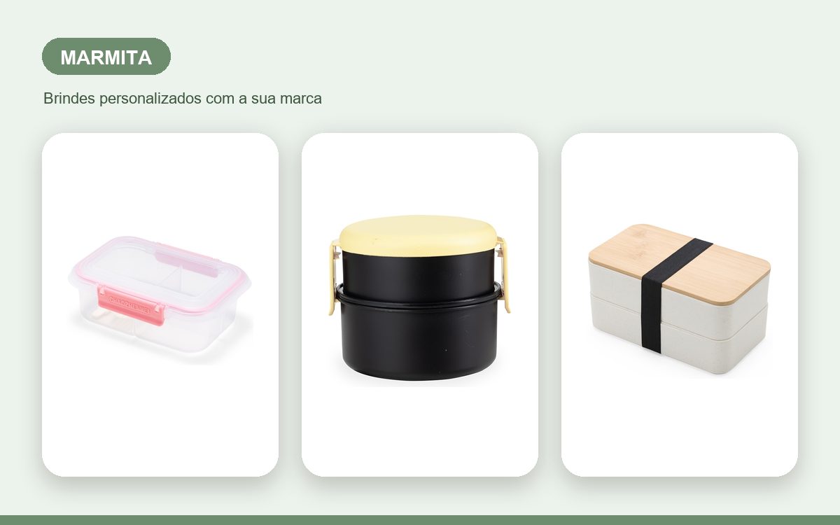 Brindes personalizados com a sua marca — Marmitas personalizadas baratas com ótima qualidade