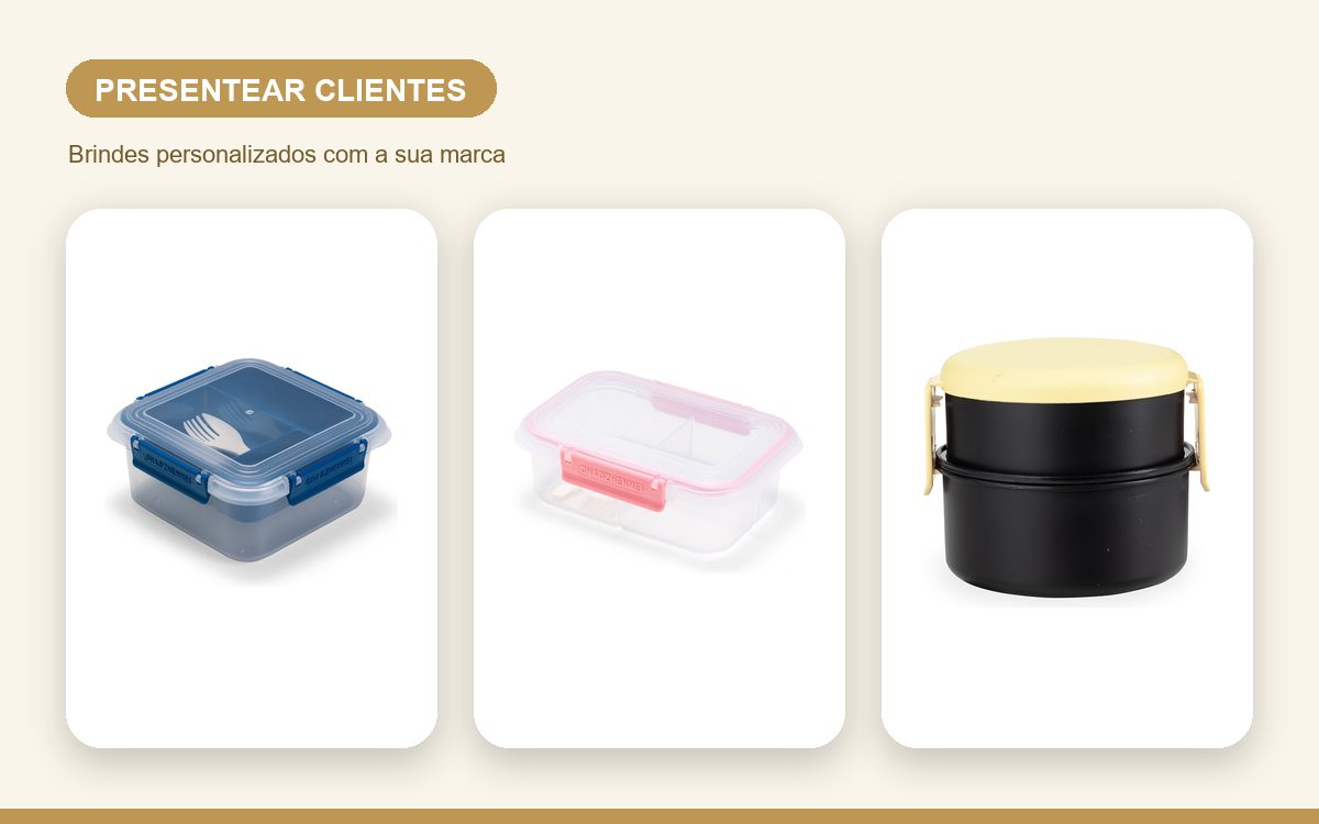 Brindes personalizados com a sua marca — Marmitas personalizadas de luxo para presentear clientes
