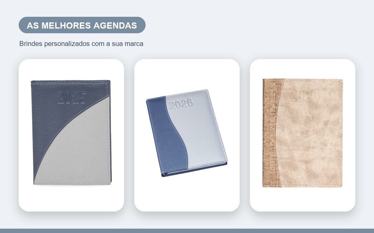 Brindes personalizados com a sua marca — As melhores agendas personalizadas para empresas