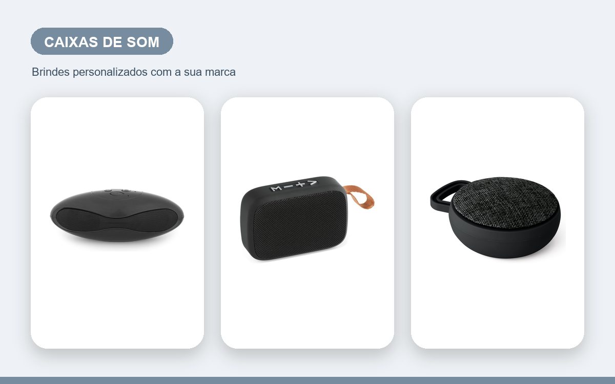 Brindes personalizados com a sua marca — As melhores caixas de som personalizadas para empresas