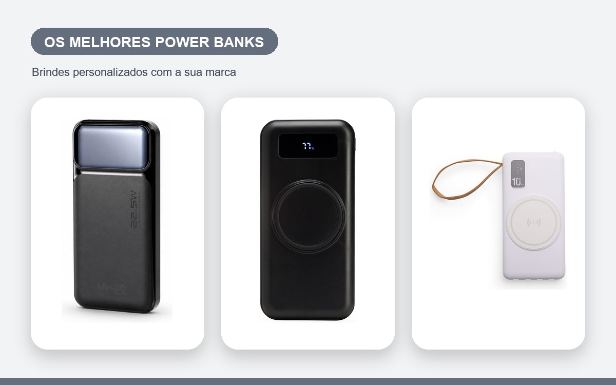 Brindes personalizados com a sua marca — Os melhores power banks personalizados para empresas