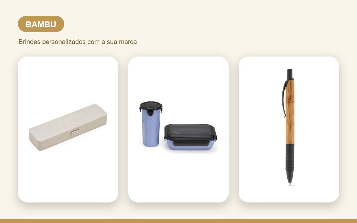Brindes personalizados com a sua marca — Os melhores produtos de bambu personalizados para empresas