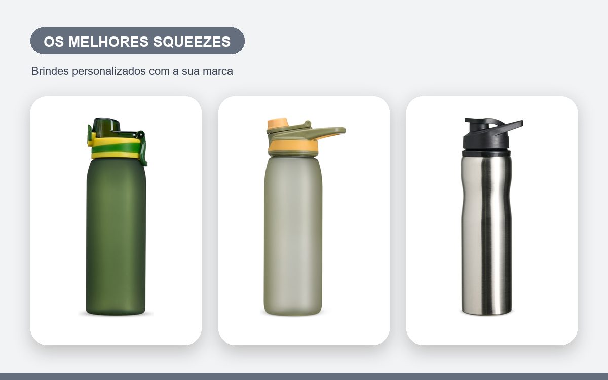 Brindes personalizados com a sua marca — Os melhores squeezes personalizados para empresas