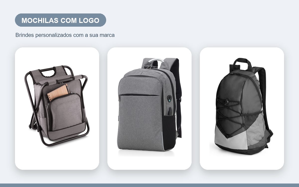 Brindes personalizados com a sua marca — Mochilas Personalizadas com Logo: Como Fica e Como Pedir