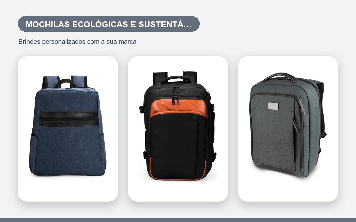 Brindes personalizados com a sua marca — Mochilas Personalizadas Ecológicas e Sustentáveis para Empresas