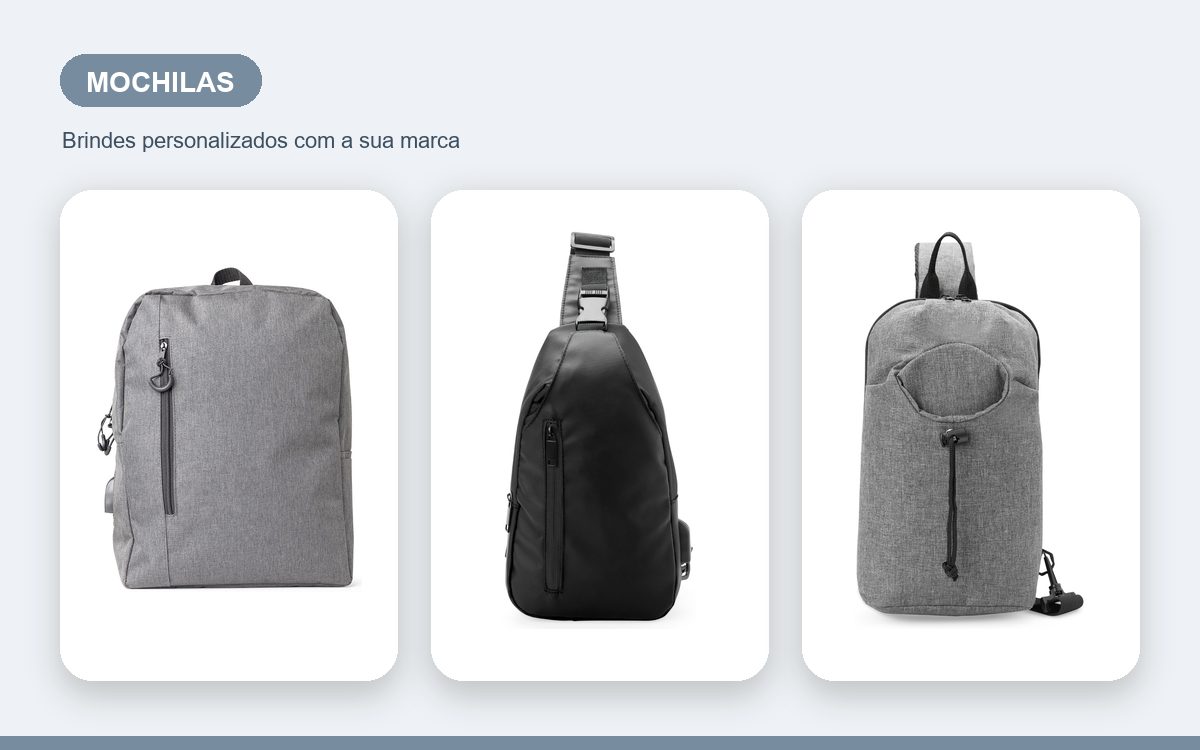 Brindes personalizados com a sua marca — Mochilas Personalizadas para Eventos, Feiras e Ações de Marca
