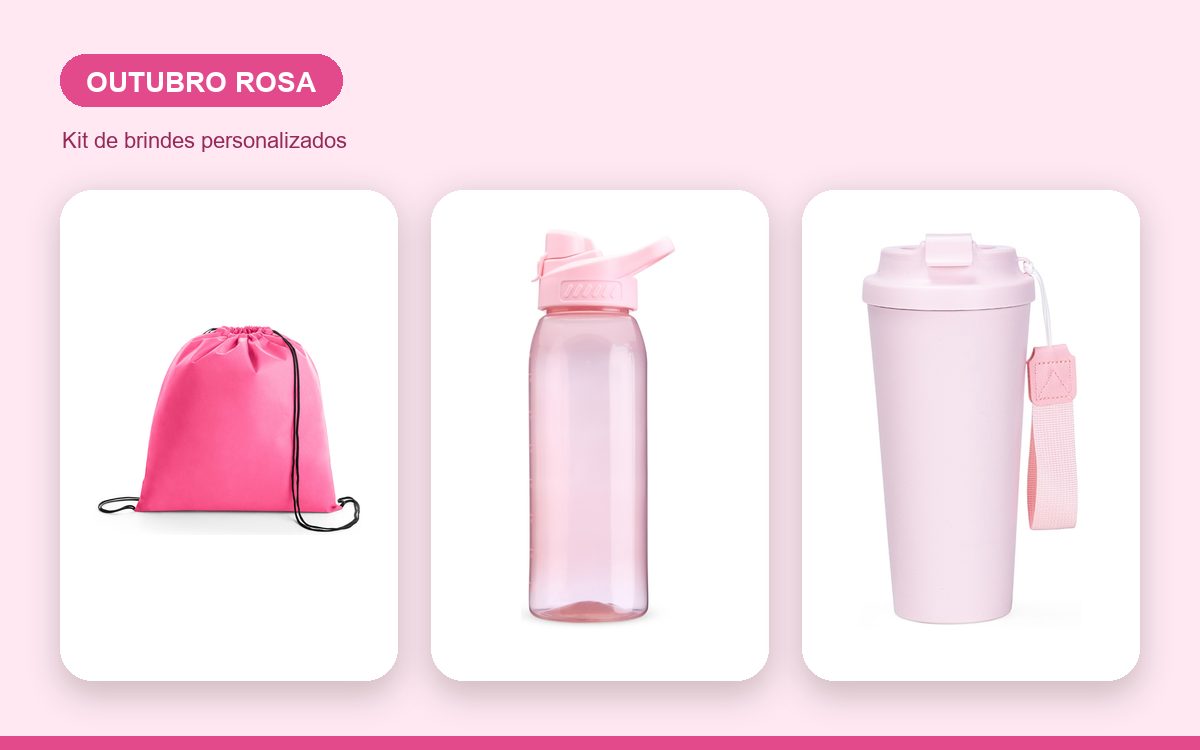 Kit de brindes personalizados — Necessaire Personalizada para Ações de Outubro Rosa