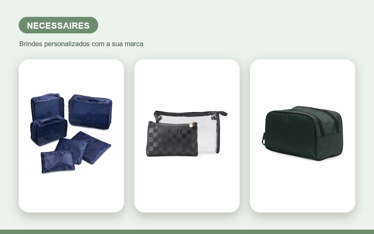 Brindes personalizados com a sua marca — Necessaires Personalizadas para Eventos: brinde útil e elegante