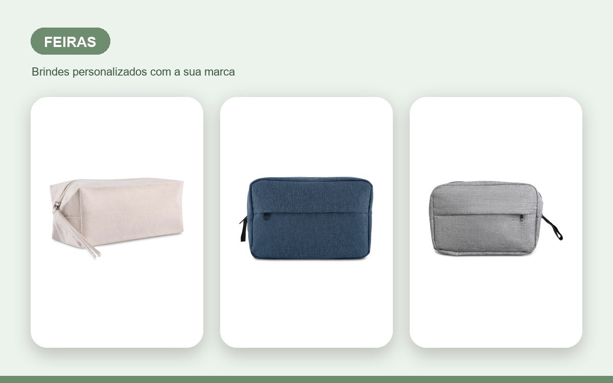 Brindes personalizados com a sua marca — Necessaires Personalizadas para Feiras: brinde que vai além do estande