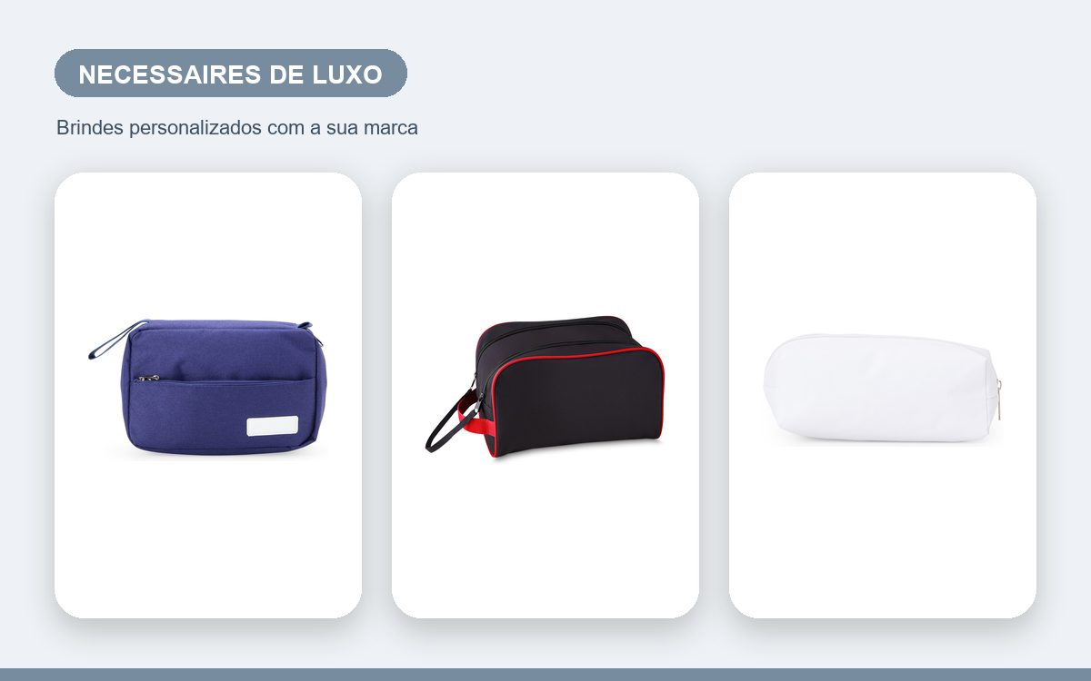 Brindes personalizados com a sua marca — Necessaires Personalizadas de Luxo para Clientes e Executivos