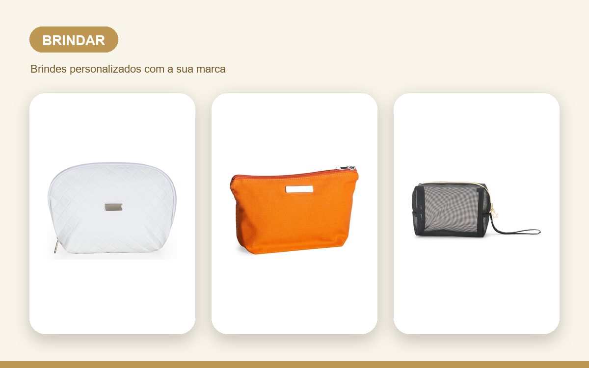Brindes personalizados com a sua marca — Necessaires personalizadas para brindar e encantar clientes