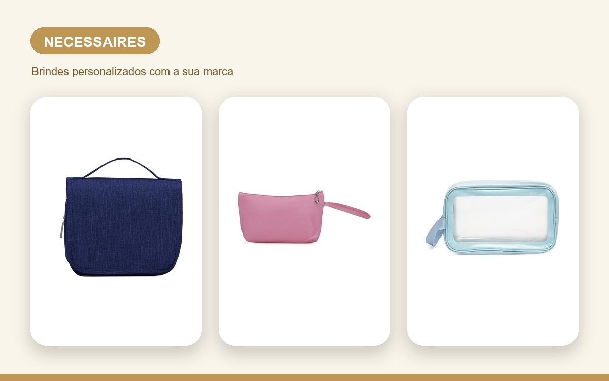Brindes personalizados com a sua marca — Necessaires personalizadas para eventos e ações de marca