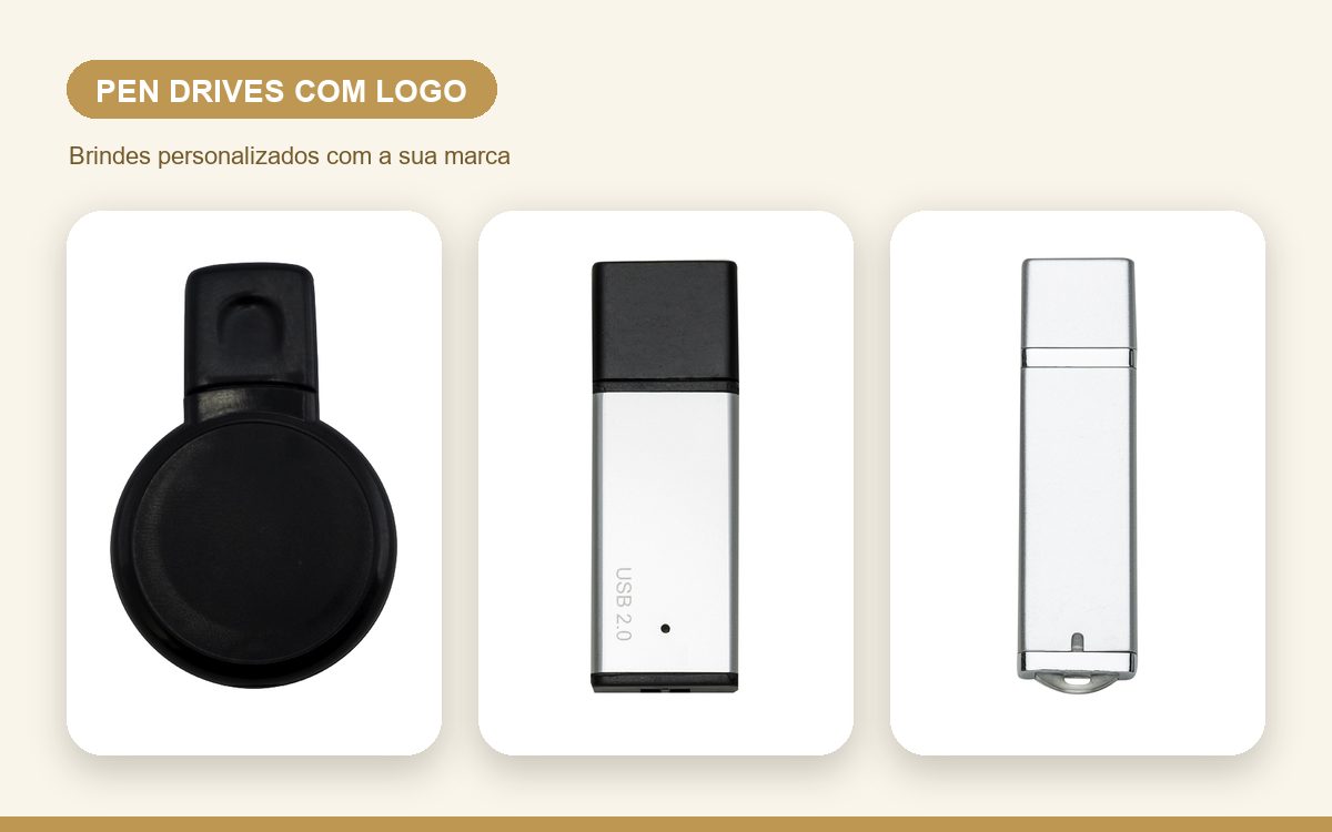 Brindes personalizados com a sua marca — Pen drives personalizados com logo: como pedir o seu