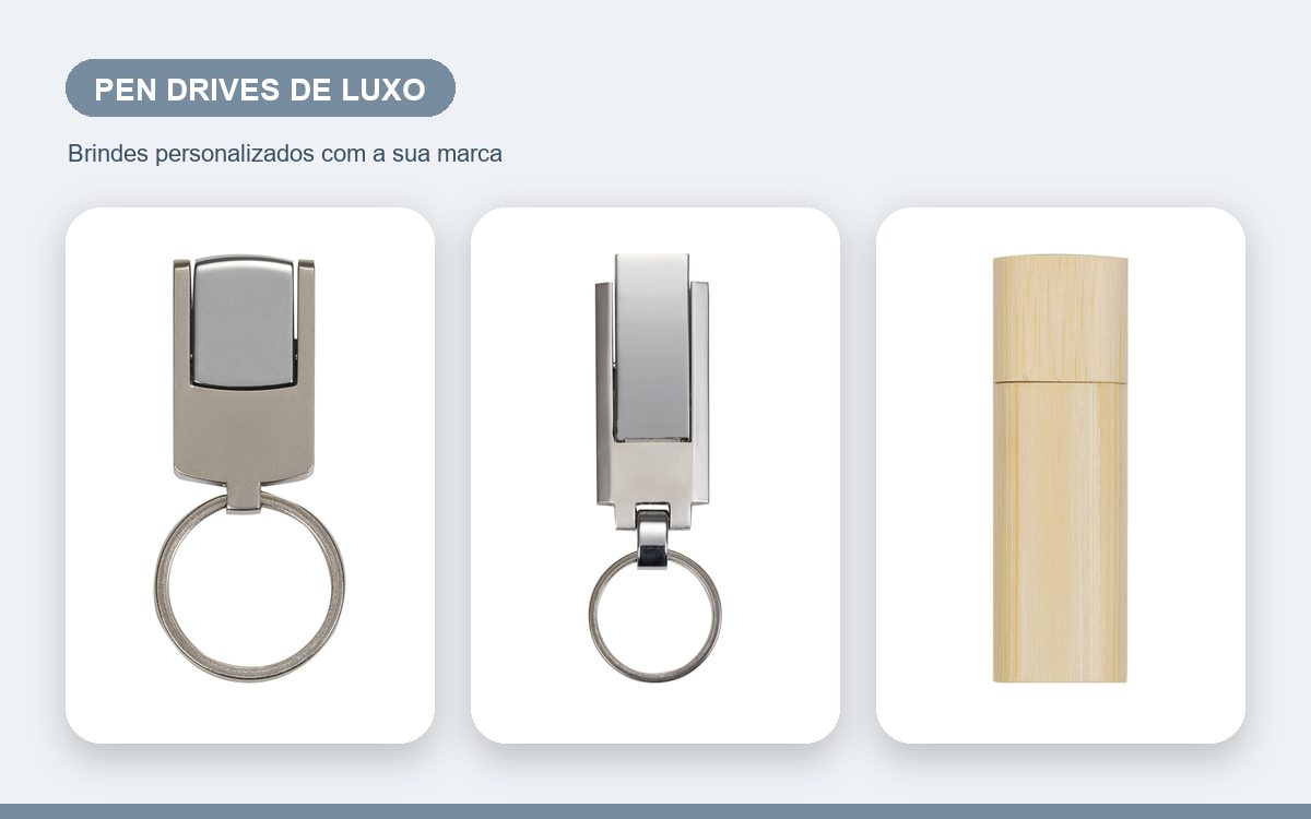 Brindes personalizados com a sua marca — Pen drives personalizados de luxo para clientes e executivos