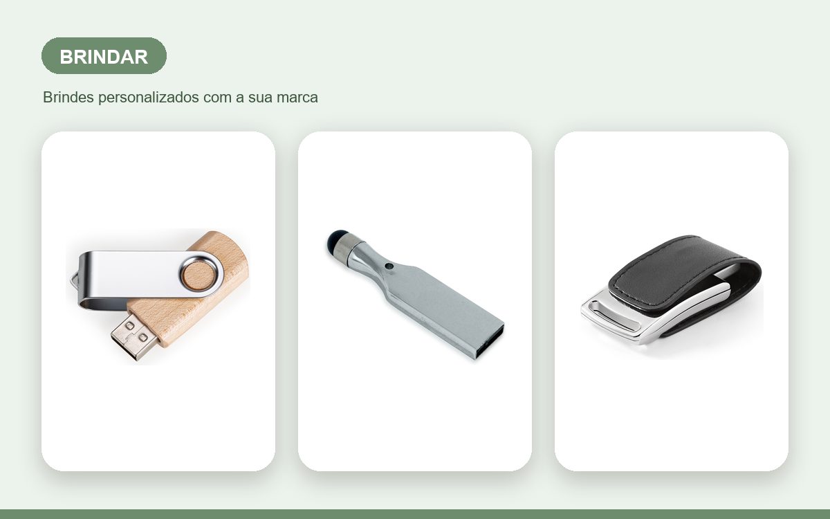 Brindes personalizados com a sua marca — Pen drives personalizados para brindar e encantar clientes
