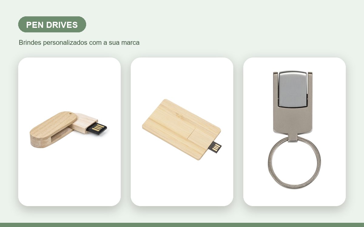 Brindes personalizados com a sua marca — Pen drives personalizados para empresas: usos e como pedir
