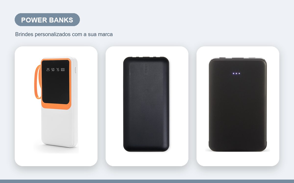 Brindes personalizados com a sua marca — Power Banks Personalizados para Empresas de Tecnologia