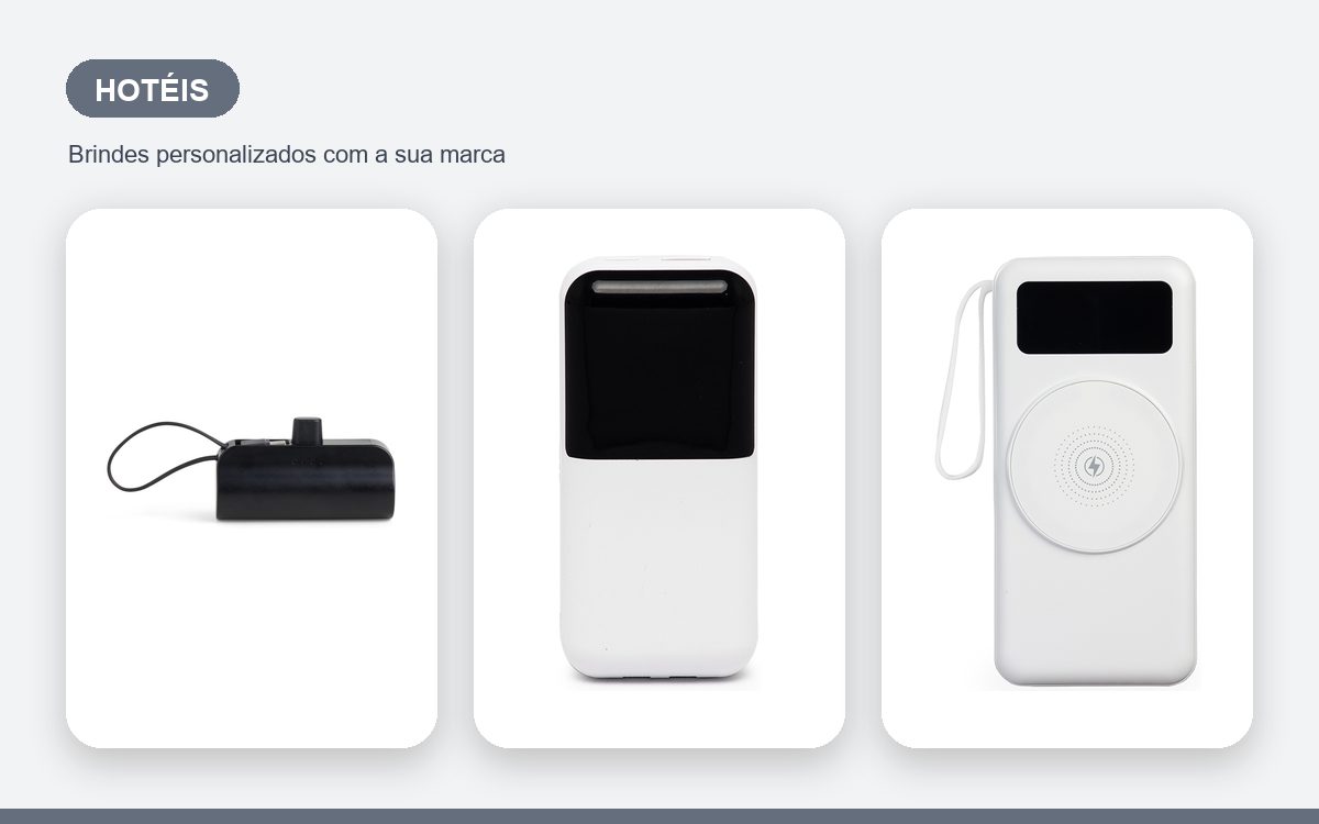 Brindes personalizados com a sua marca — Power banks personalizados para hotéis: guia completo