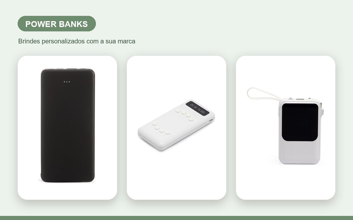 Brindes personalizados com a sua marca — Power Banks Personalizados para Eventos: brinde de alto valor percebido