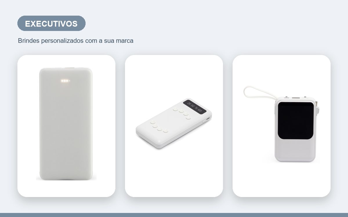 Brindes personalizados com a sua marca — Power banks personalizados de luxo para executivos