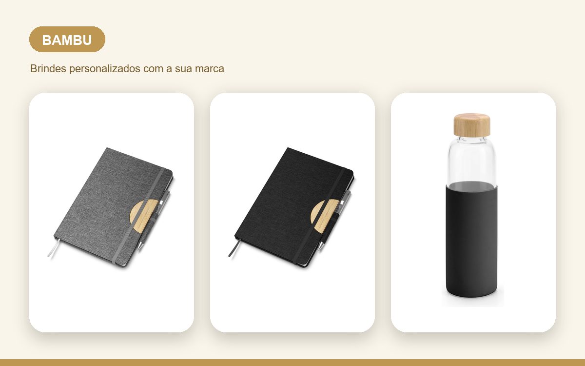 Brindes personalizados com a sua marca — Produtos de bambu personalizados de luxo para clientes