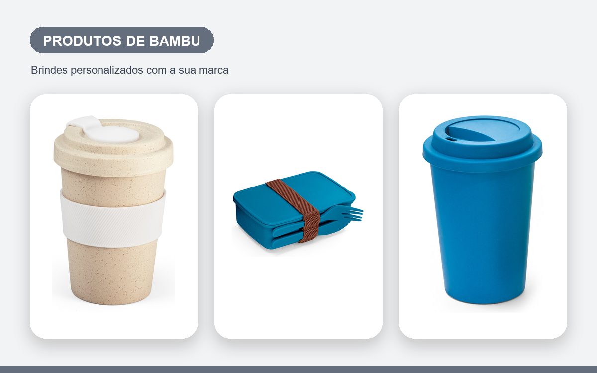 Brindes personalizados com a sua marca — Produtos de bambu personalizados para colaboradores