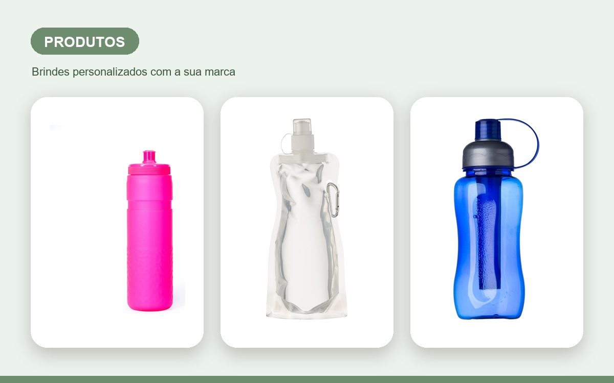 Brindes personalizados com a sua marca — Produtos para eventos ao ar livre: squeeze e mais opções