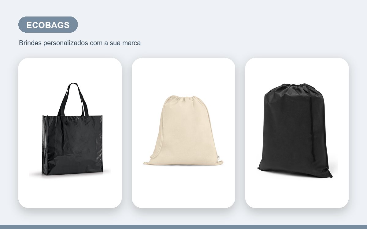 Brindes personalizados com a sua marca — Sacolas e ecobags personalizadas baratas com qualidade