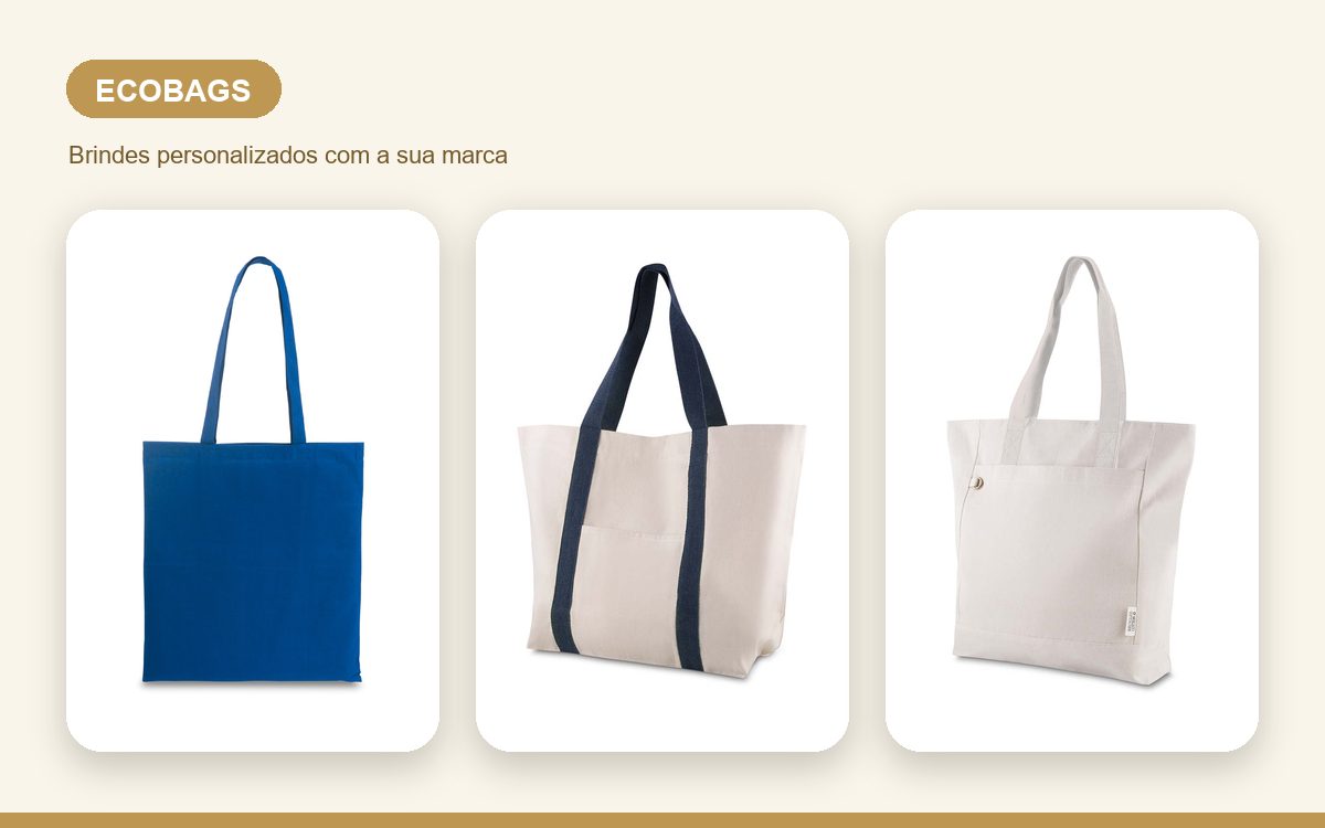Brindes personalizados com a sua marca — Sacolas e ecobags personalizadas ecológicas e sustentáveis
