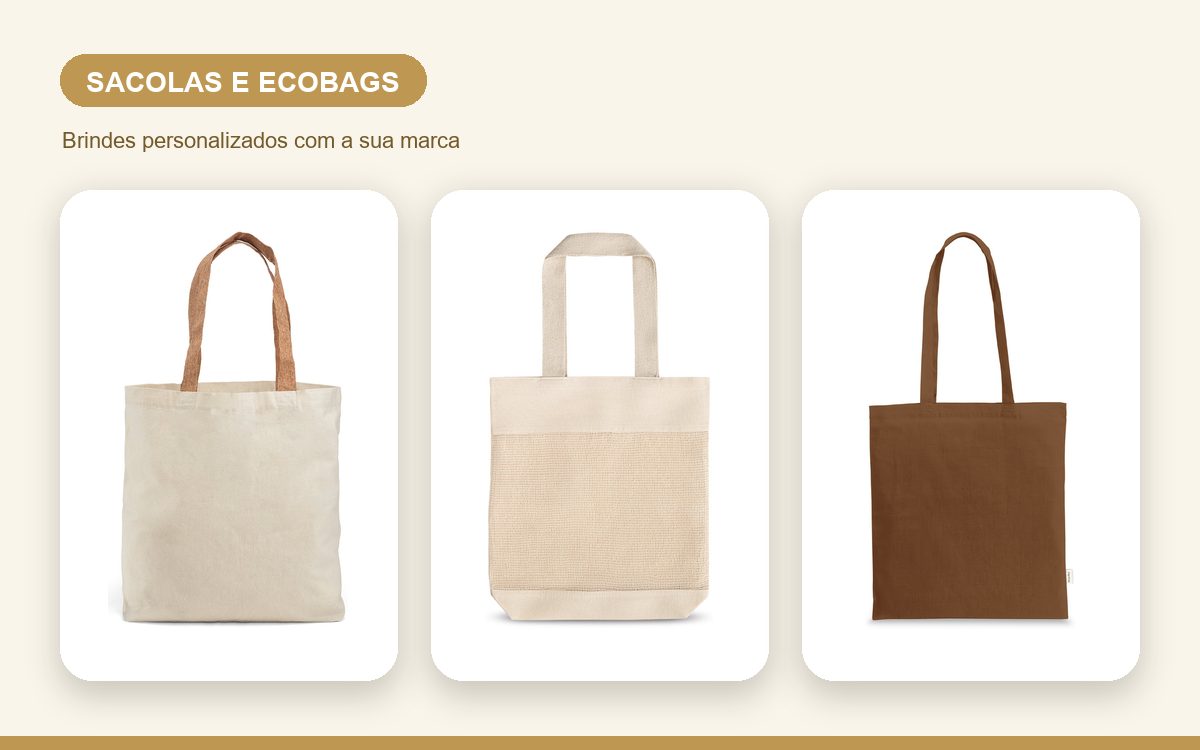 Brindes personalizados com a sua marca — Sacolas e ecobags personalizadas para eventos e feiras