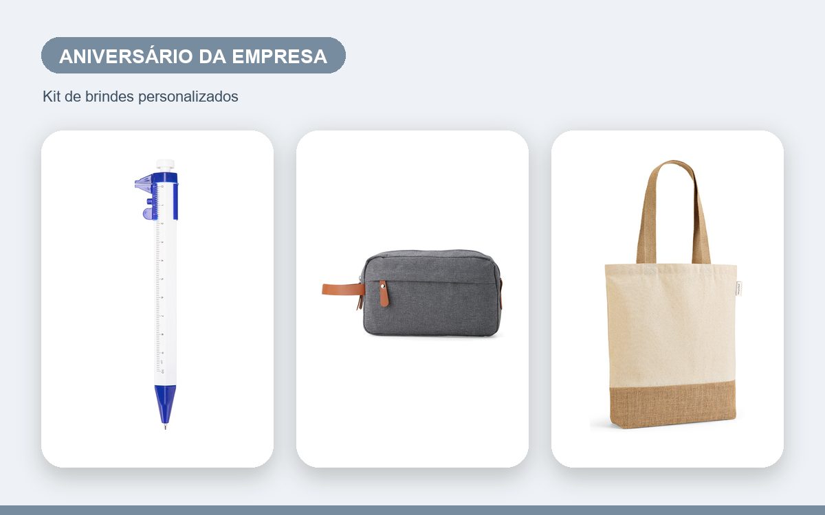 Kit de brindes personalizados — Sacolas Personalizadas para o Aniversário da Empresa